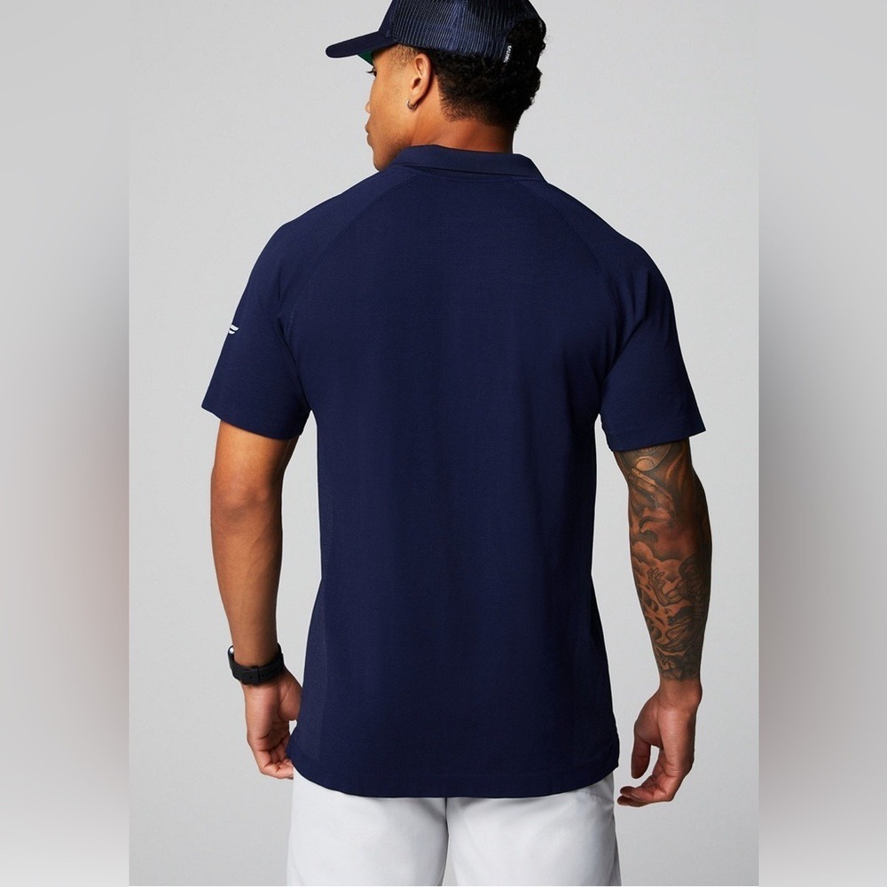 Fabletics The Training Day Polo Deep Navy Blue Short Sleeve Collared - Picture 7 of 8